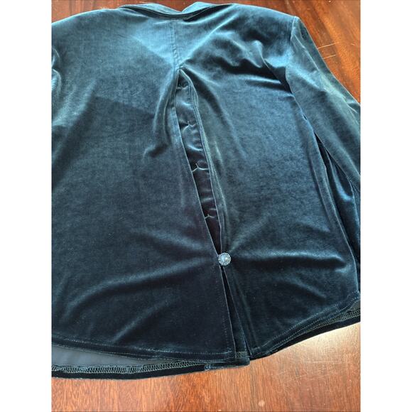 K Studio Green Velvet Maxi Dress Jacket Set Sz 16 Evening Cocktail Holiday Event - Picture 9 of 9